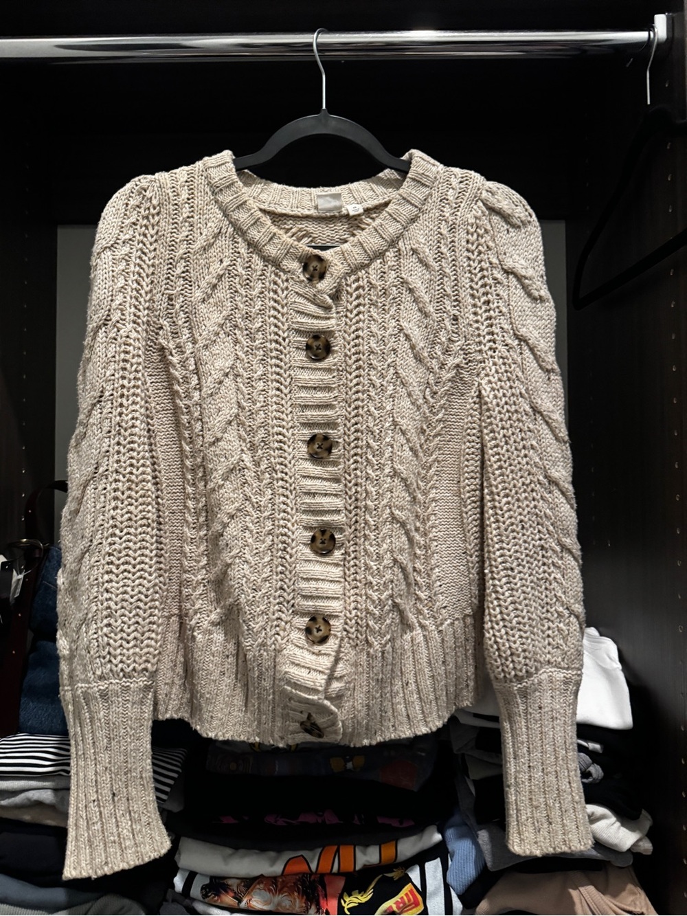 GAP Cable-Knit Button Cardigan - Cream